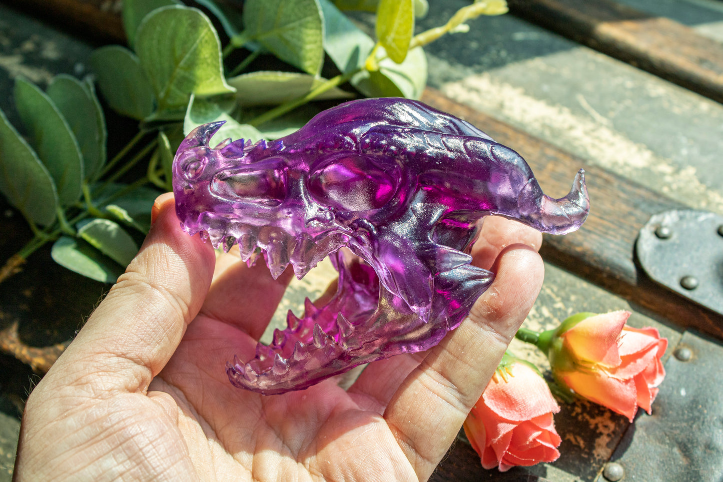 Amethyst Elder Dragon Skull - Large
