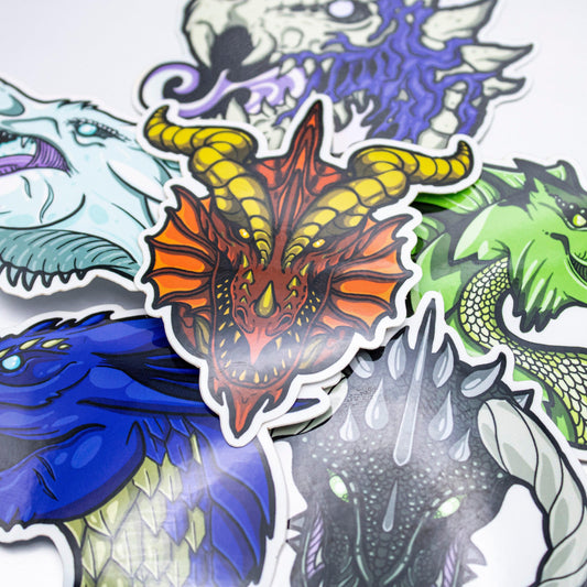 Chromatic Dragons Sticker Pack - Humble Dragon Dice