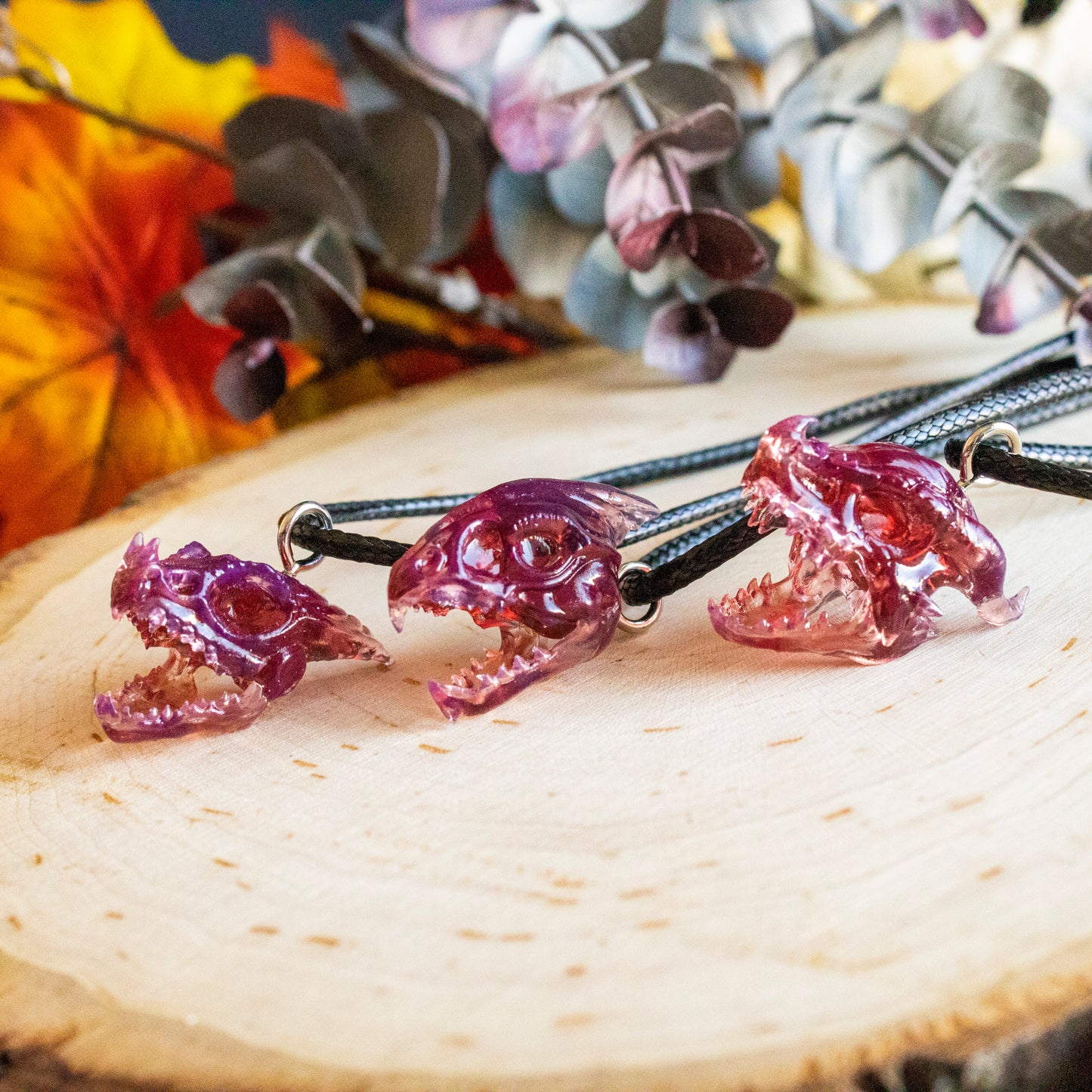 Blood Moon Red Dragon Skull Necklaces