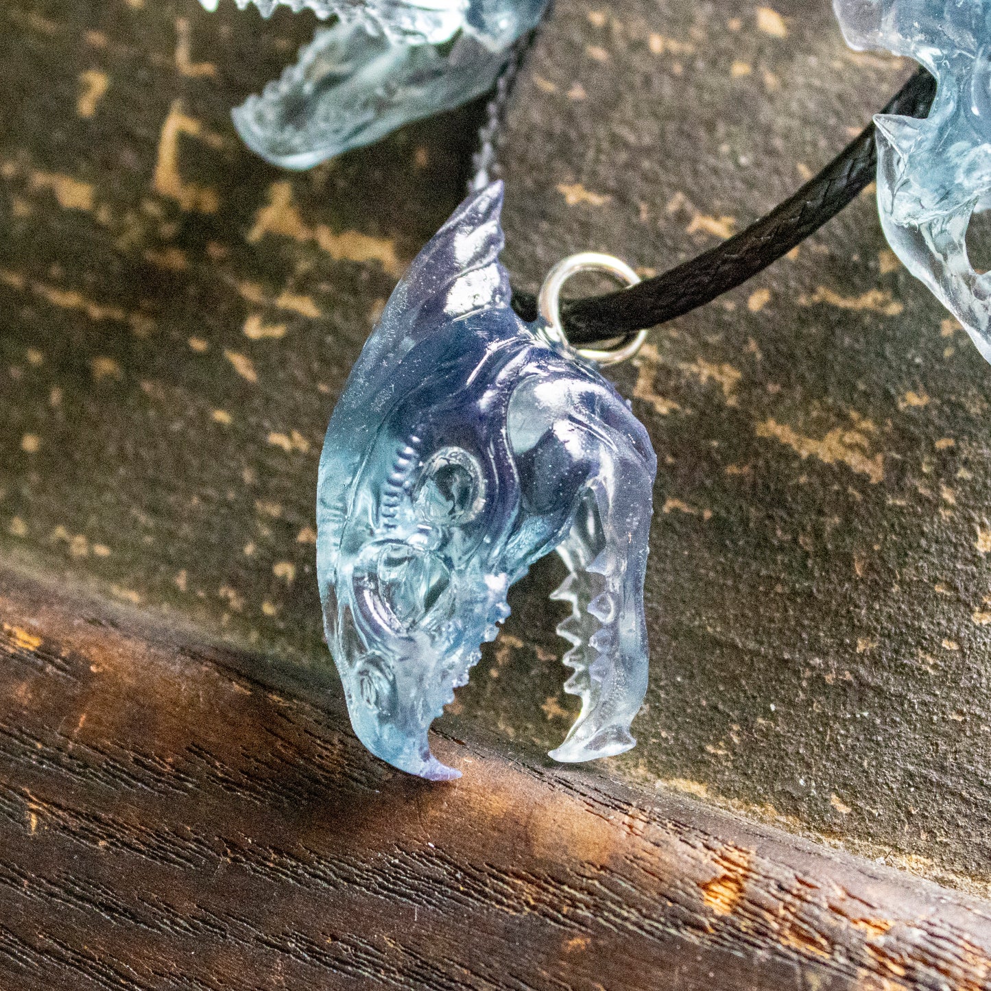 Midnight Blue Dragon Skull Necklaces