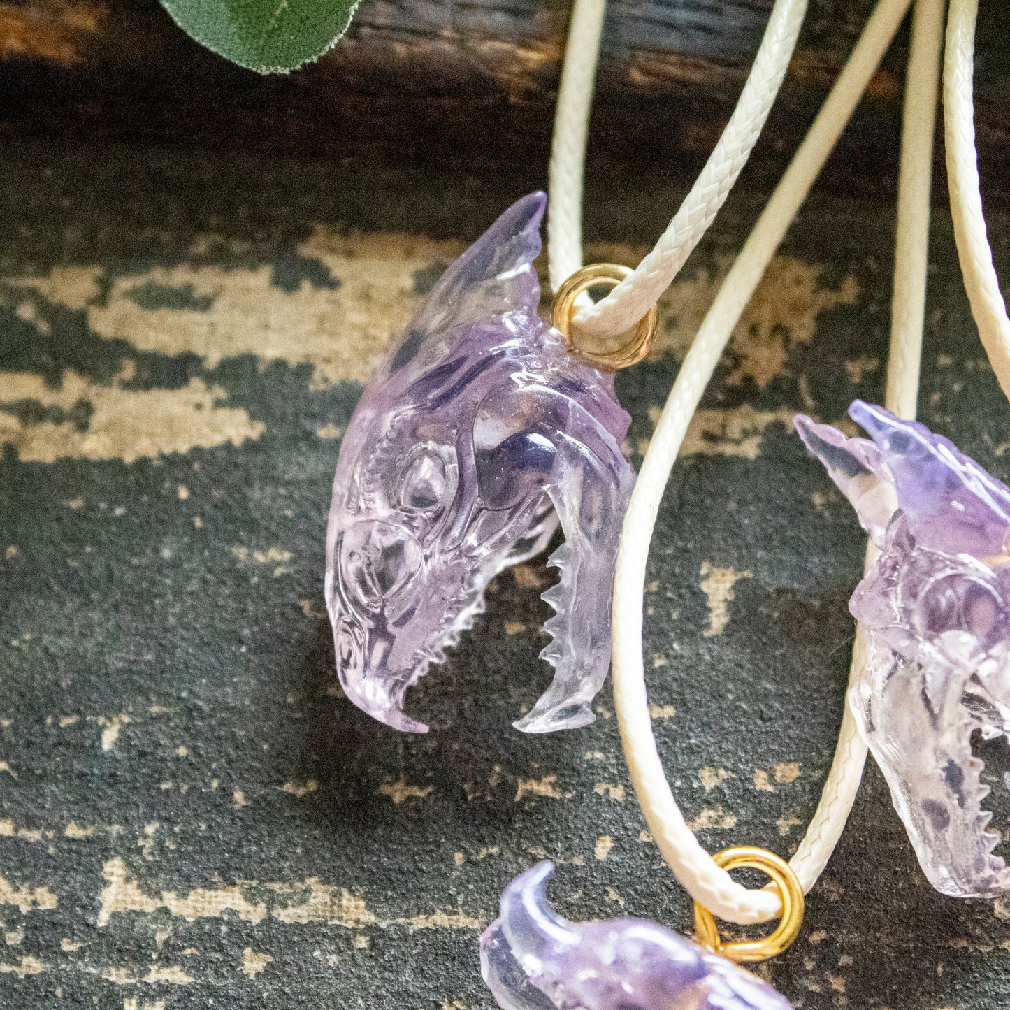 Daybreak Pink Dragon Skull Necklaces