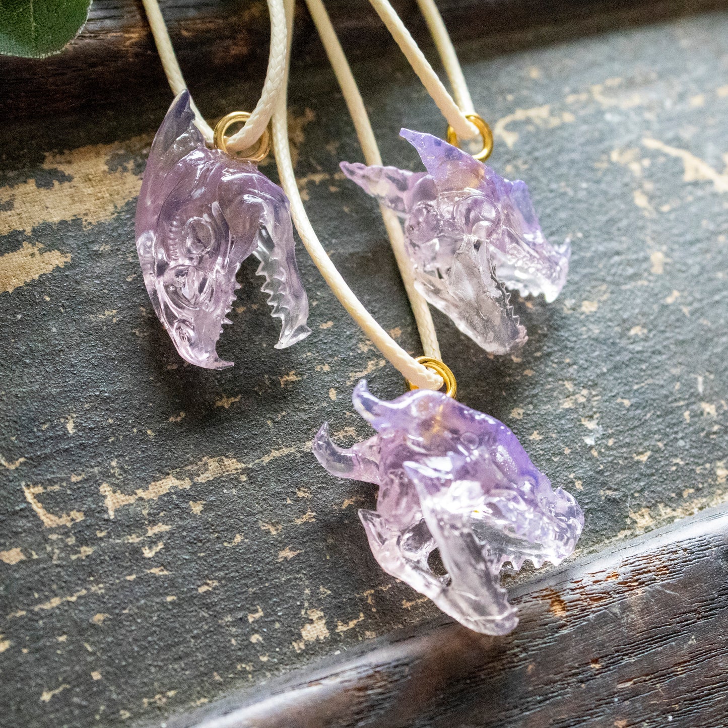 Daybreak Pink Dragon Skull Necklaces
