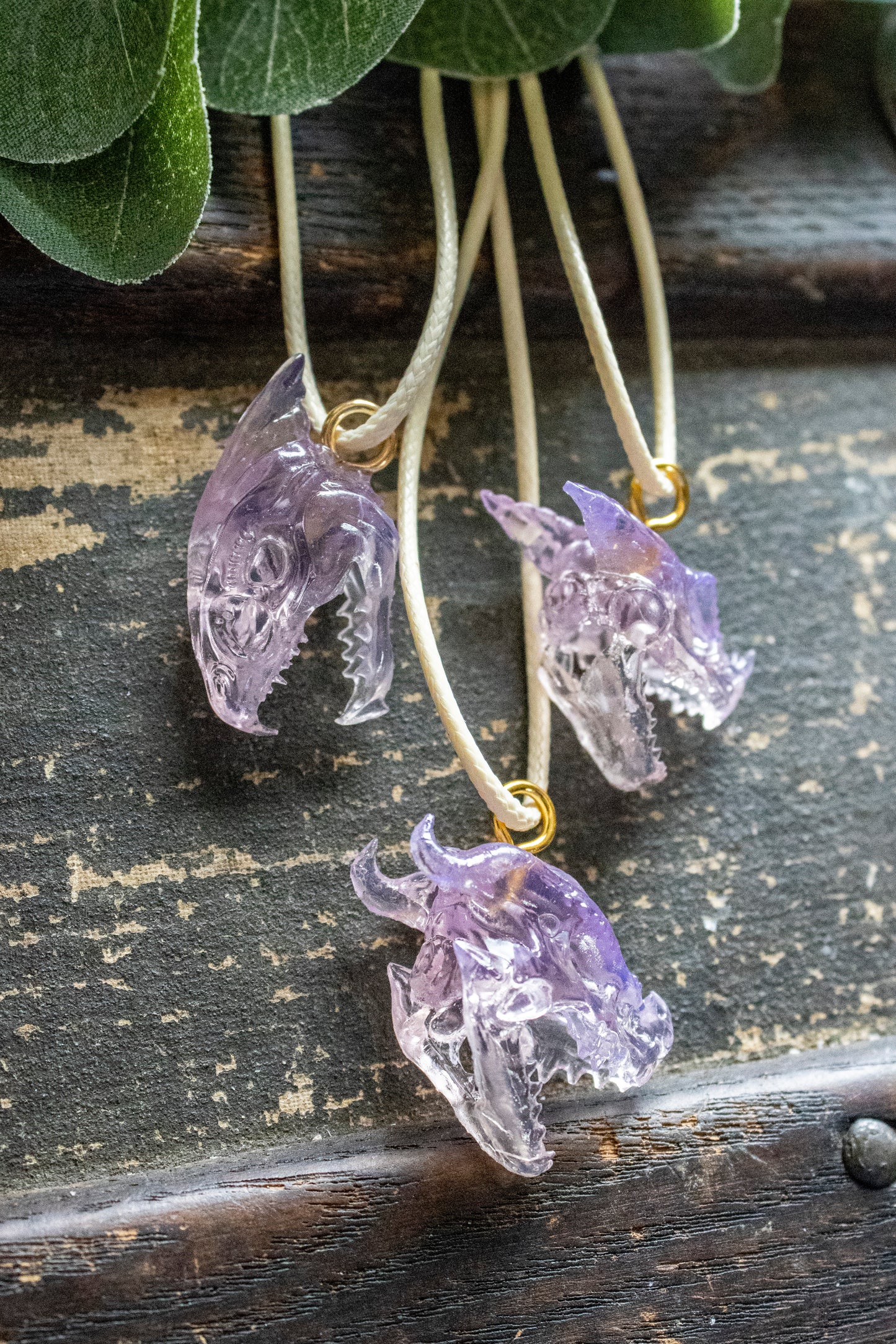 Daybreak Pink Dragon Skull Necklaces