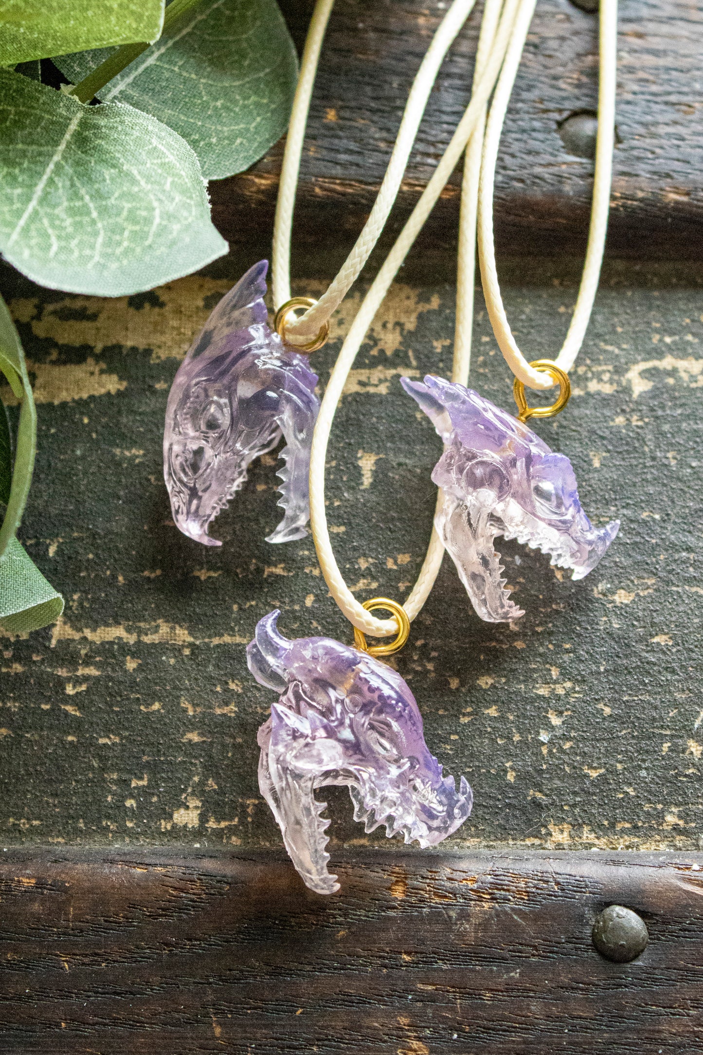Daybreak Pink Dragon Skull Necklaces